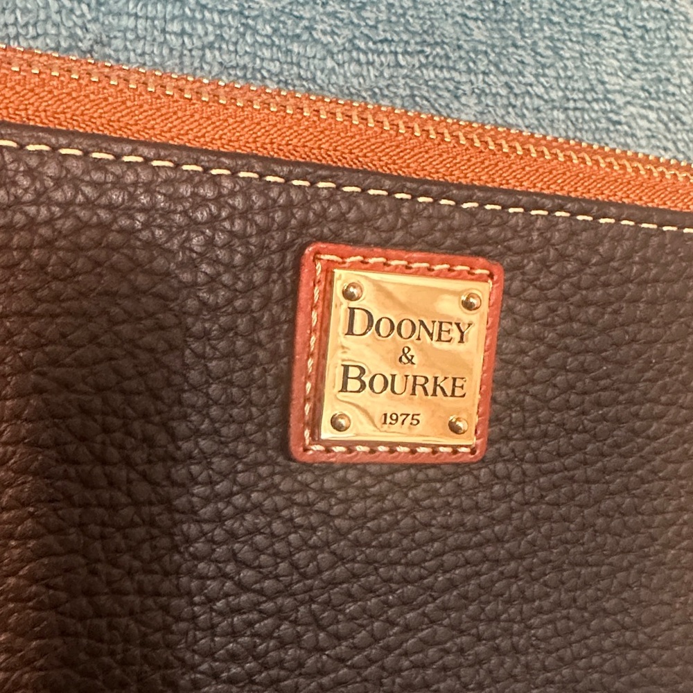 Dooney & Bourke Black and Brown Leather Wristlet